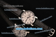 Vacheron Constantin Malte Asia Automatic Steel Case with Black Leather Strap and White Dial