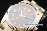 Rolex Air King Automatic Movement Full Steel with ETA Coating Case and Blue Dial