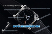 Bell&Ross BR 03-93 GMT Swiss ETA 2836 Automatic Steel Case with Black Dial Black Leather Strap