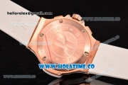 Hublot Big Bang Chrono Miyota OS20 Quartz Diamonds/Rose Gold Case with White Dial and Diamonds Bezel