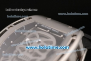 Richard Mille RM 52-01 Swiss ETA 2671 Automatic Steel Case with Black Rubber Bracelet White Markers and Skeleton Dial - 1:1 Original