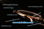 Patek Philippe Calatrava Miyota OS2035 Quartz Rose Gold Case with Rose Gold Arabic Numeral Markers and Black Dial
