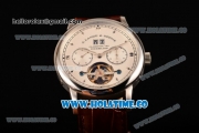 A.Lange&Sohne Tourbilon Pour Le Merite Asia Automatic Steel Case with White Dial and Brown Leather Strap