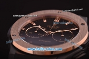 Hublot Classic Fusion Chrono Miyota Quartz PVD Case with Rose Gold Bezel and Black Dial
