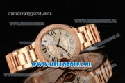 Cartier Ballon Bleu De Medium Swiss ETA 2671 Automatic Rose Gold Case Silver Dial Roman Numeral Markers and Rose Gold Bracelet - 1:1 Original