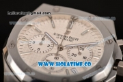 Audemars Piguet Royal Oak 41MM Chrono Miyota Quartz Full Steel with White Dial and Stick Markers