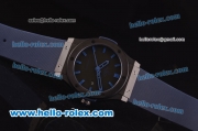 Hublot Classic Fusion Asia 2813 Automatic PVD Case with Black Dial and Blue Rubber Strap