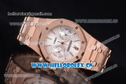 Audemars Piguet Royal Oak Seiko VK64 Quartz Rose Gold Case/Bracelet Silver Dial and Stick Markers (EF)