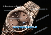 Rolex Datejust 37mm Swiss ETA 2836 Automatic Steel Case with Jubilee Steel Bezel Grey Dial Steel Strap