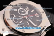 Hublot Big Bang Chrono Clone HUB4100 Automatic Steel Case with Black Rubber Strap and Black Dial - 1:1 Original
