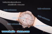 Hublot Big Bang Diamond Bezel Hub4100 Rose Gold Case with White Dial and White Rubber Strap-1:1 Original