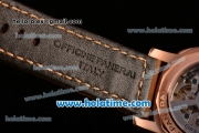 Panerai Radiomir 1940 8 Days GMT PAM502 Asia ST25 Automatic Rose Gold Case with Black Dial and Brown Leather Strap