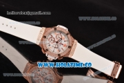 Hublot Big Bang Chrono Miyota OS20 Quartz Diamonds/Rose Gold Case with White Dial and Diamonds Bezel