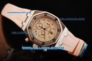 Audemars Piguet Royal Oak Offshore Chronograph Quartz Movement Steel Case with Diamond Bezel and Orange Rubber Strap