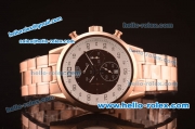 TAG Heuer Mikrograph Quartz Full Rose Gold with Black/White Dial - 7750 Coating