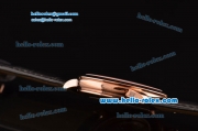 Patek Philippe Calatrava Swiss ETA 2824 Automatic Rose Gold Case with Black Leather Strap Black Dial Numeral/Stick Markers