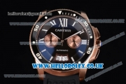 Cartier Calibre de Cartier Diver Japanese Miyota OS20 Quartz Rose Gold Case with Black Dial Rose Gold Subdial and Black Rubber Strap