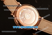 Breguet Classique Moonphase 9015 Auto Rose Gold Case with White Dial and Brown Leather Strap