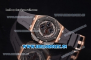 Audemars Piguet Royal Oak Offshore Chronograph Michael Schumacher Clone AP Calibre 3126 Automatic Rose Gold Case with Black Dial Stick Markers and Grey Rubber Strap (J12)