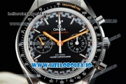 Omega Speedmaster Racing Master Clone Omega 9900 Automatic Steel Case/Bracelet Black Dial With Stick Markers(JH)