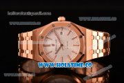 Audemars Piguet Royal Oak 41MM Clone AP Calibre 3120 Automatic Full Rose Gold with White Dial and Stick Markers (EF)