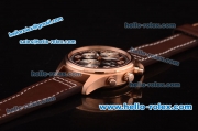 IWC Portuguese Swiss ETA 7750 Automatic Rose Gold with Coffe Dial and Leather Strap-1:1 Original