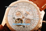 Breitling for Bentley Automatic Tourbillon Rose Gold Case with White Dial