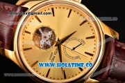 Patek Philippe Calatrava Tourbillon Swiss ETA 2824 Automatic Yellow Gold Case with Stick Markers and Gold Dial