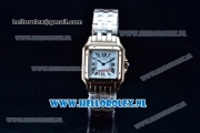 Cartier Santos 100 Japanese Miyota Quartz Rose Gold Case with White Dial Roman Numberal Markers and Rose Gold Bracelet