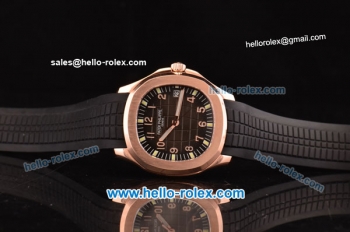 Patek Philippe Aquanaut Swiss ETA 2836 Automatic Rose Gold Case with Brown Dial and Black Rubber Strap