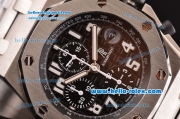 Audemars Piguet Royal Oak Offshore Black Themes Chronograph Swiss Valjoux 7750-SHG Automatic Steel Case with Black Dial and White Numeral Marerks-Run 12@Sec