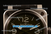 Bell&Ross BR 03-92 S Aviation Type Miyota 9015 Automatic Steel Case with Green Dial and Black Rubber Strap