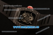 Richard Mille RM 055 Bubba Watson Miyota 9015 Automatic Carbon Fiber Case with Black Dial and Black Rubber Strap