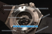 Hublot Big Bang Unico GMT Asia Auto Steel Case with Skeleton Dial and Blue Rubber Strap