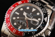 Rolex GMT-Master II Swiss ETA 2836 Automatic Movement Full Steel with Black/Red Bezel and White Markers