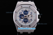 Audemars Piguet Royal Oak Offshore Working Chronograph Quartz Movement White Case with Blue Markers