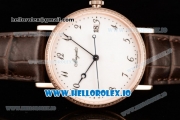 Breguet Classique Japanese Miyota 9015 Automatic Movement Rose Gold White Dial and Arabic Numeral Markers Leather Strap (FF)
