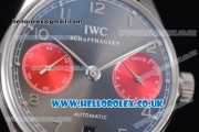 IWC Portuguese Automatic Clone IWC 52010 Automatic Stainless Steel Case/Bracelet with Black Dial and Red Subdials (YL)