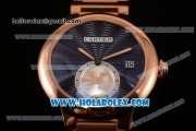 Cartier Rotonde De Miyota Quartz Rose Gold Case/Bracelet with Blue Dial