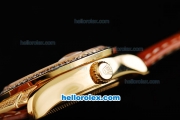 Rolex Datejust Swiss ETA 2836 Automatic Movement Diamond Bezel with White Dial-Leather Strap