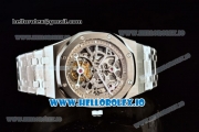 Audemars Piguet Royal Oak Skeleton Tourbillon Swiss Tourbillon Manual Winding Steel Case Skeleton Dial With Dots Markers Steel Bracelet