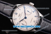 IWC Portuguese Power Reserve Clone IWC 52010 Automatic Steel Case with White Dial and Blue Arabic Numeral Markers - 1:1 Original (ZF)