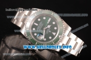 Rolex Submariner Clone Rolex 3135 Automatic Stainless Steel Case/Bracelet with Green Dial and Dot Markers (NOOB)