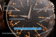 Roger Dubuis Excalibur Knights of the Round Table II Citizen 6T51 Manual Winding Steel Case with Black Jade Dial and Black Leather Strap - (AAAF)