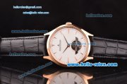 Jaeger-LECoultre Master Tourbillon ST22 Automatic Rose Gold Case with White Dial and Black Leather Strap