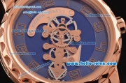 Ulysse Nardin Freak Asia ST18-CHG Automatic Rose Gold Case with Blue Leather Strap Blue Dial Numeral Markers