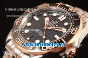 Omega Seamaster New Collection Senda Gold On Steel With Clone Omega 8500 Automatic Black Dial 210.20.42.20.01.001