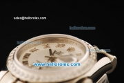 Rolex Datejust Automatic Movement ETA Coating Case with White Dial and Diamond Bezel-Steel Strap