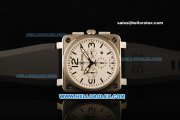 Bell&Ross BR 01-94 Chronograph Swiss Valjoux 7750 Automatic Movement Steel Case with White Dial and Black Rubber Strap Bell&Ross BR 01-94 Chronograph Swiss Valjoux 7750 Automatic Movement Steel Case with White Dial and Black Rubber Strap
