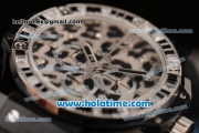 Hublot Big Bang Snow Leopard Chrono Miyota OS20 Quartz PVD Case with White/Black Markers and Leopard Leather Bracelet